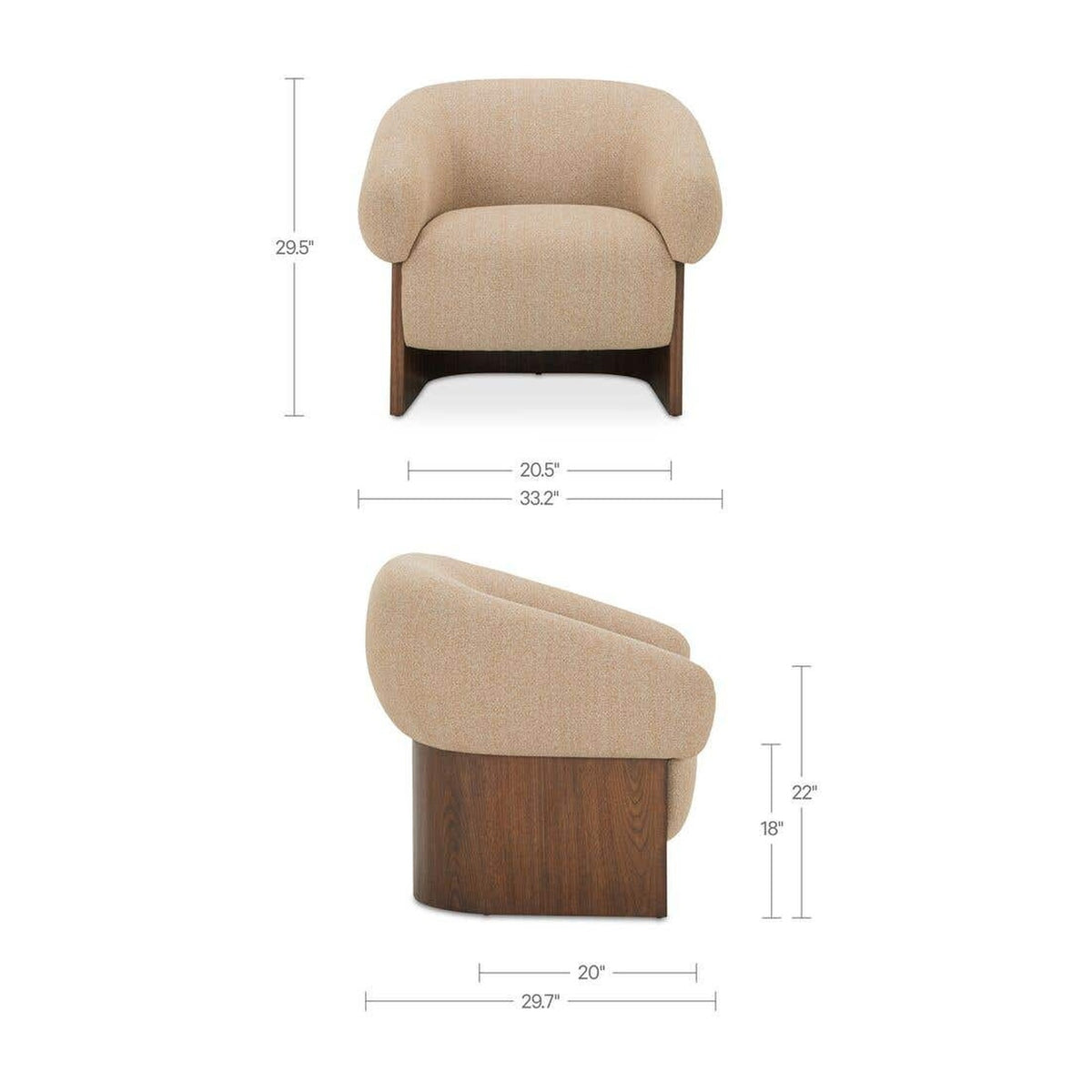 Flecked Tan dimensions