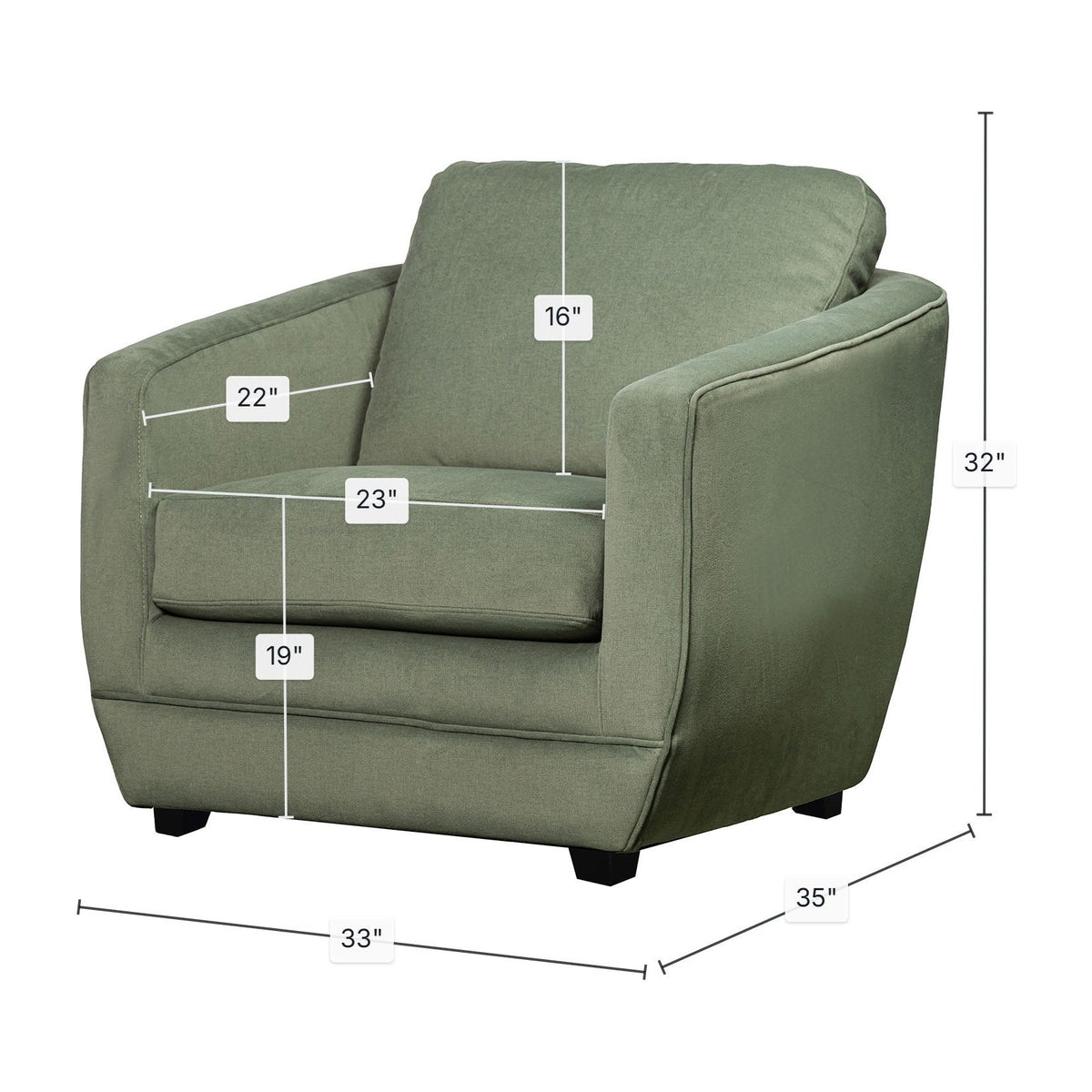 Vert fougère dimensions