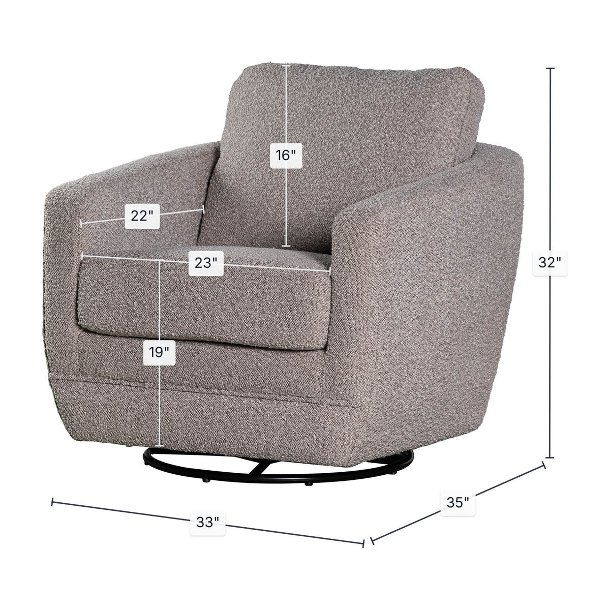 Boucle Greige dimensions