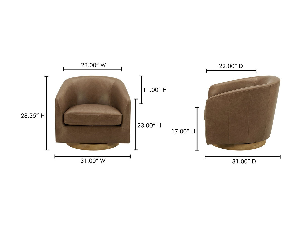 Tan Leather dimensions