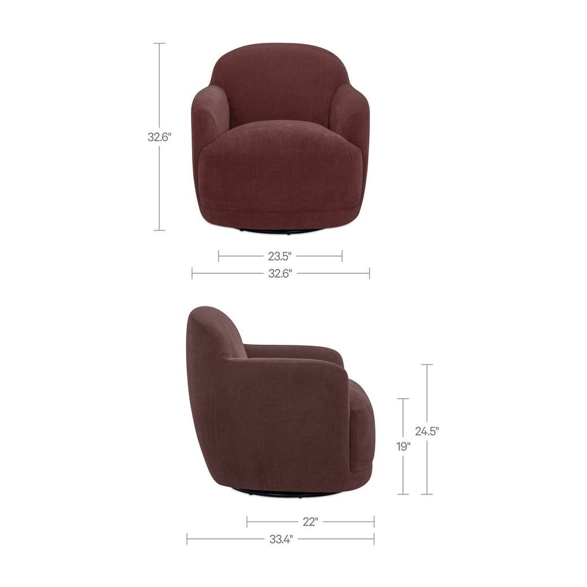 Berry / No Ottoman dimensions