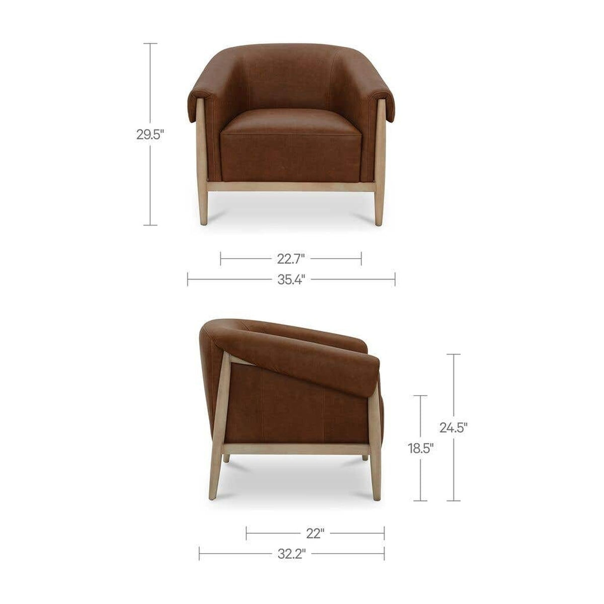 Brown Leather dimensions