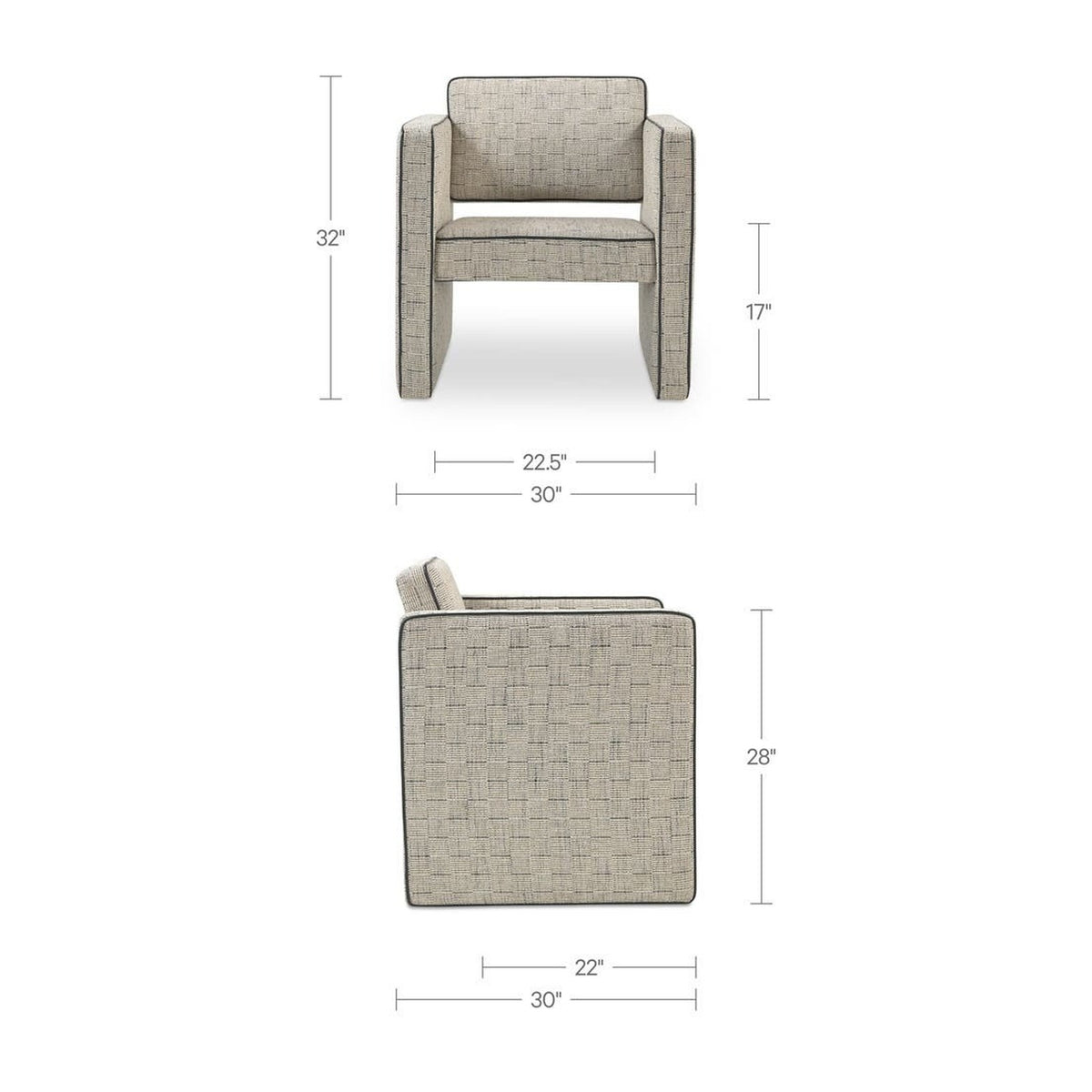 Black And Beige Weave dimensions