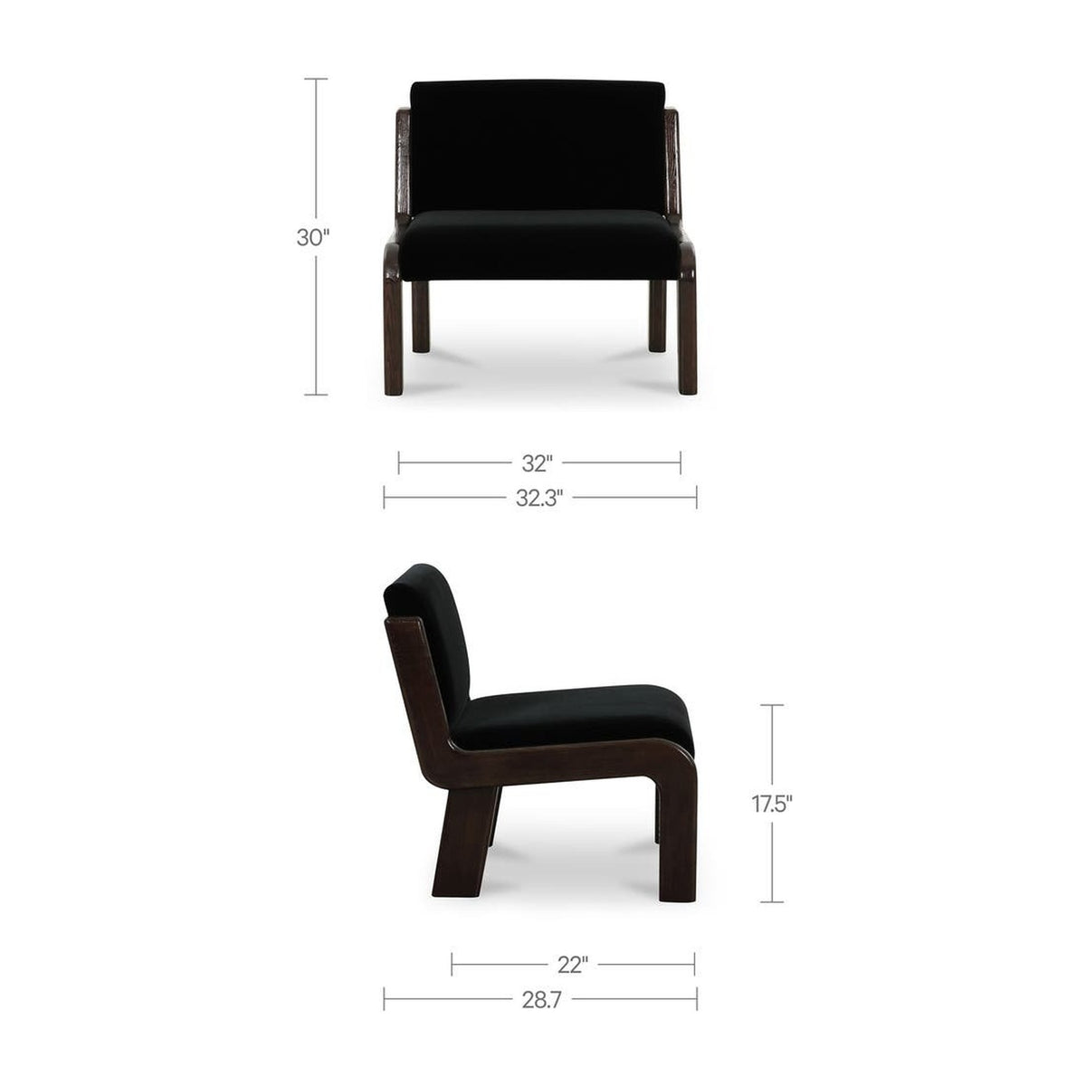 Black Faux Mohair dimensions