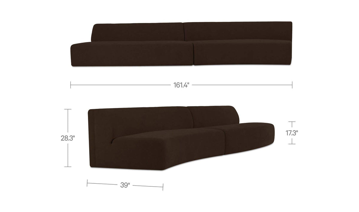 Dark Brown / 2-Piece Wave dimensions