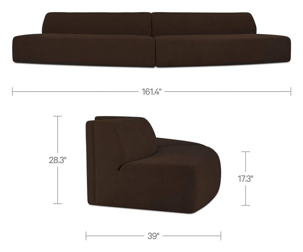 Dark Brown / 2-Piece Convex dimensions