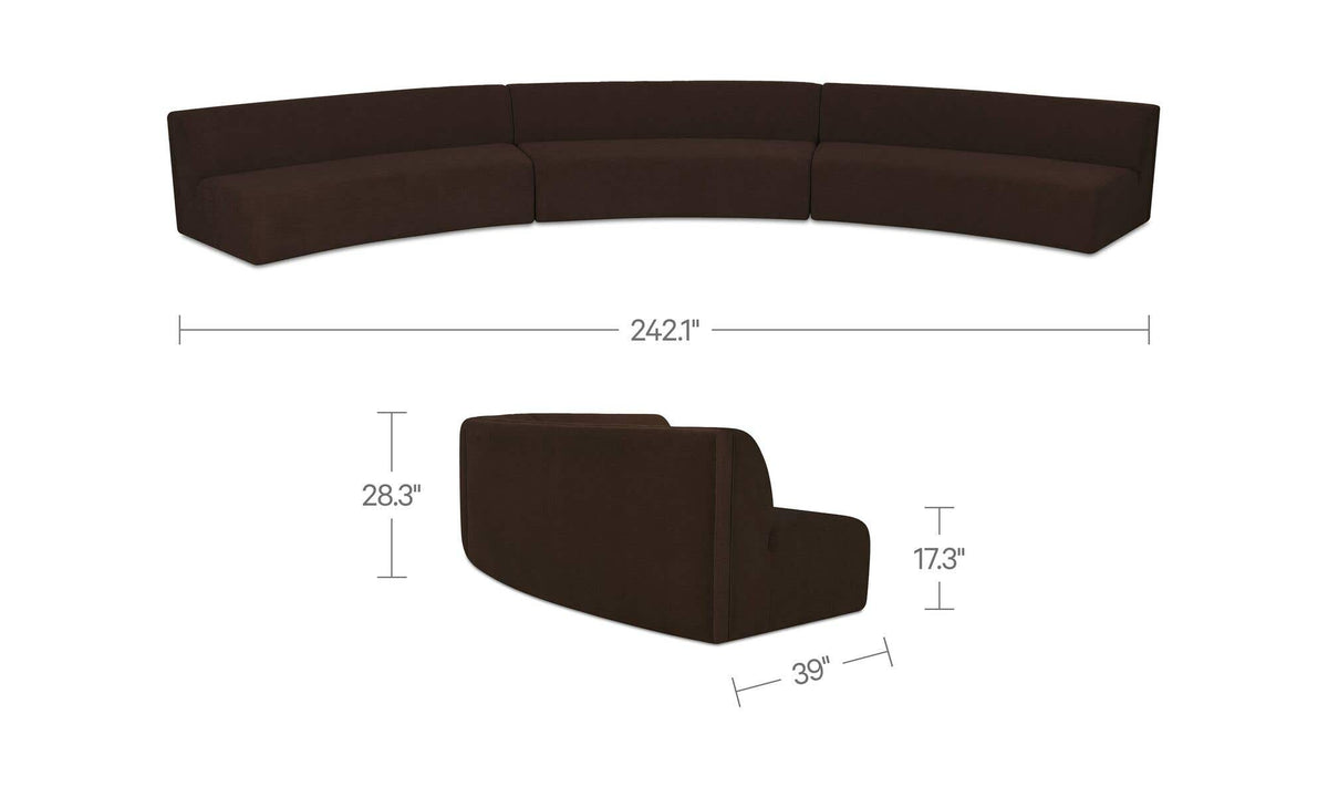 Dark Brown / 3-Piece Concave dimensions