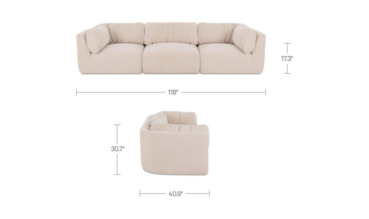 Oatmeal / Sofa / No Ottoman dimensions