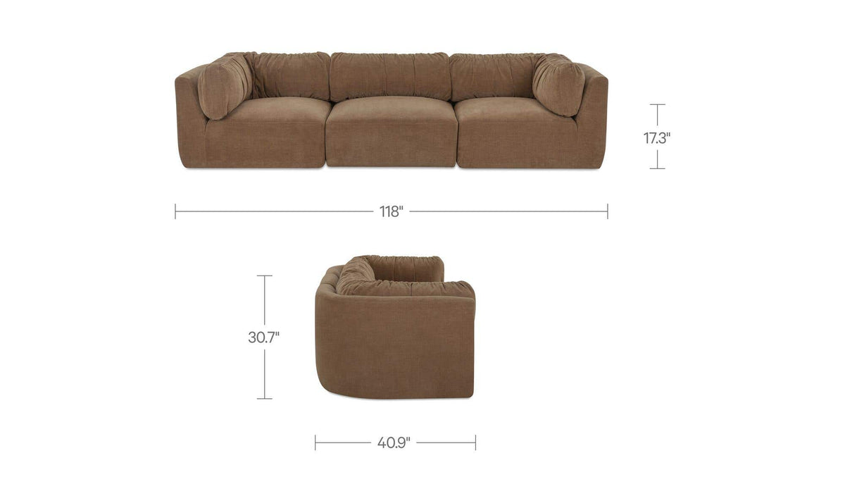 Taupe / Sofa / No Ottoman dimensions