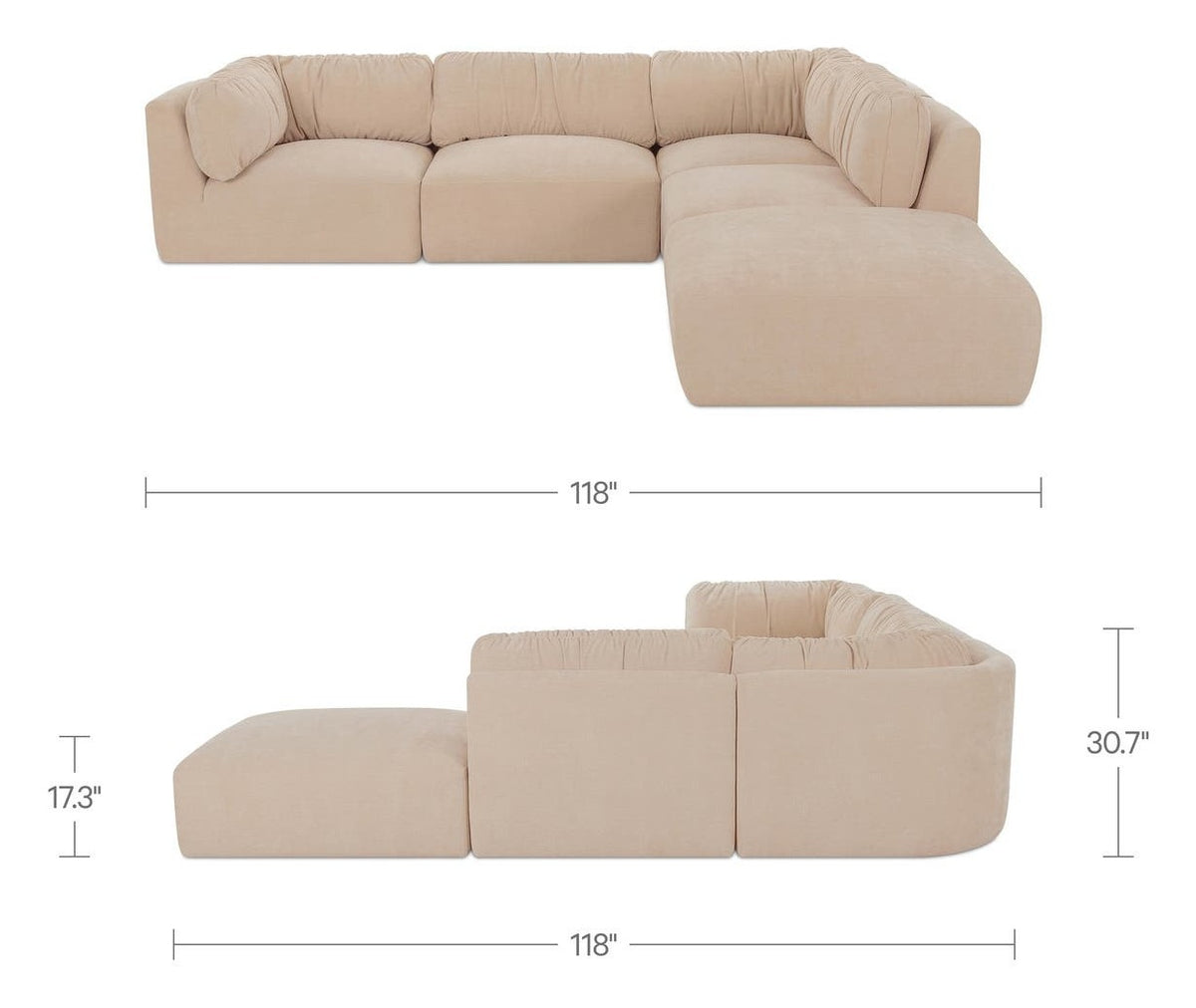 Oatmeal / Dream / No Ottoman dimensions