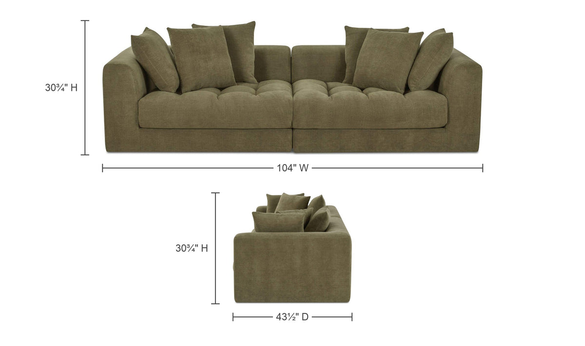 Olive / Sofa / No Ottoman dimensions