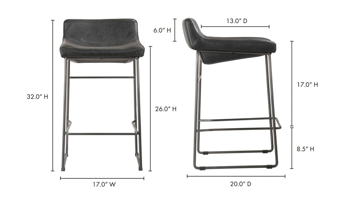 Onyx Black Leather dimensions