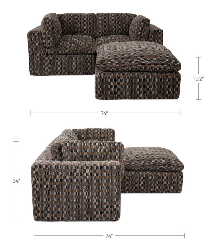 Navy and Brown / Nook / No Ottoman dimensions