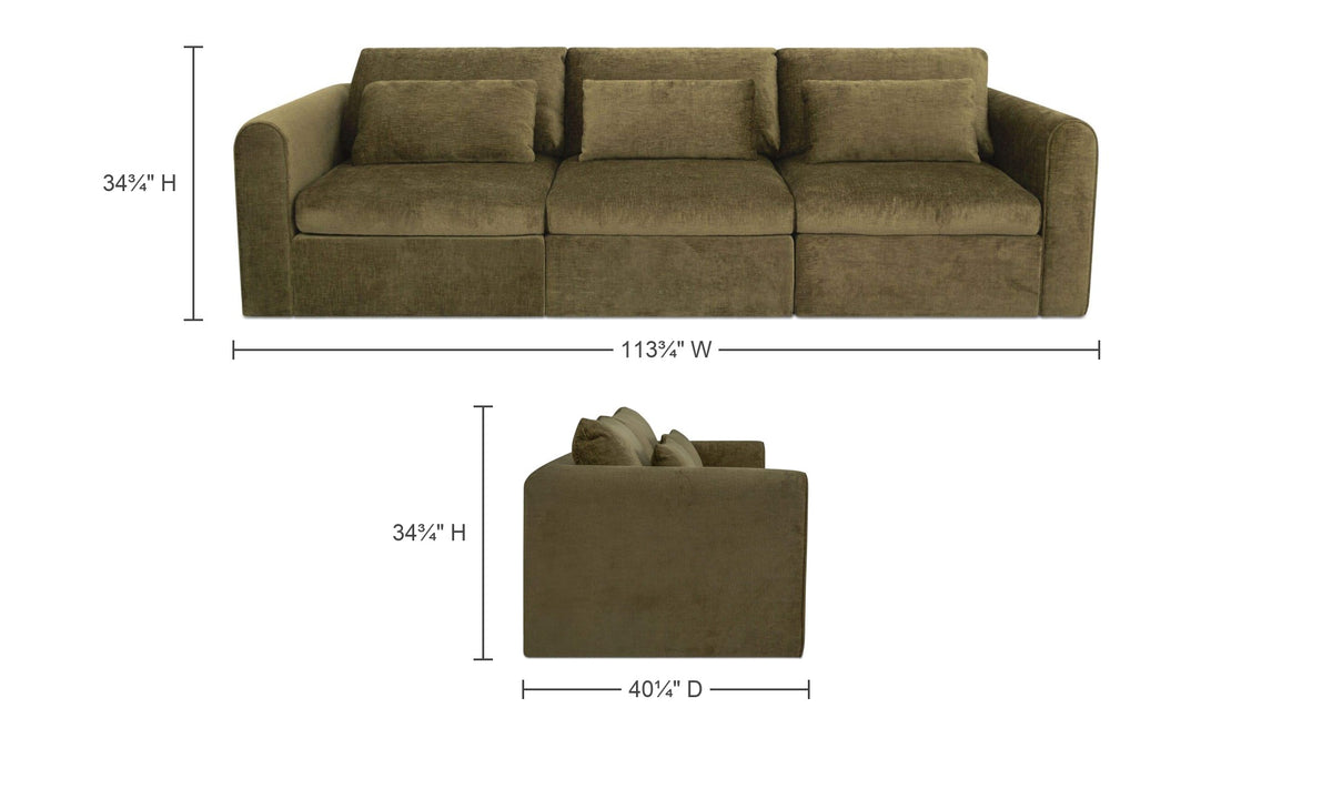 Dark Green / Sofa / No Ottoman dimensions