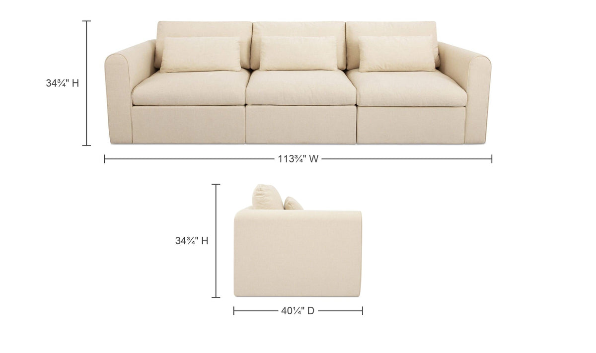 Light Beige / Sofa / No Ottoman dimensions