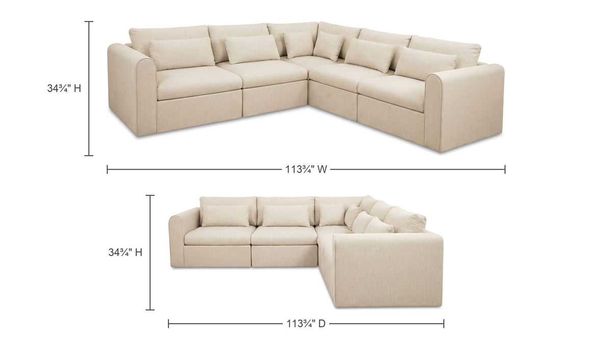 Light Beige / Classic L / No Ottoman dimensions