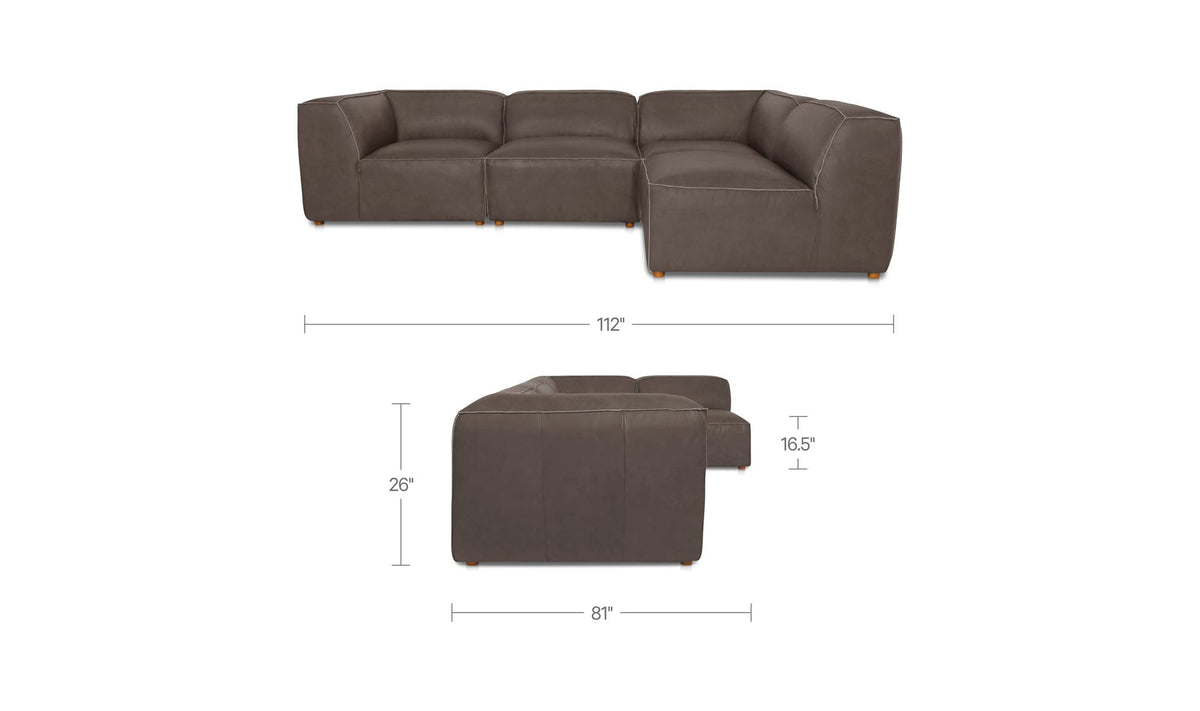 Slate Brown / Signature / No Ottoman dimensions