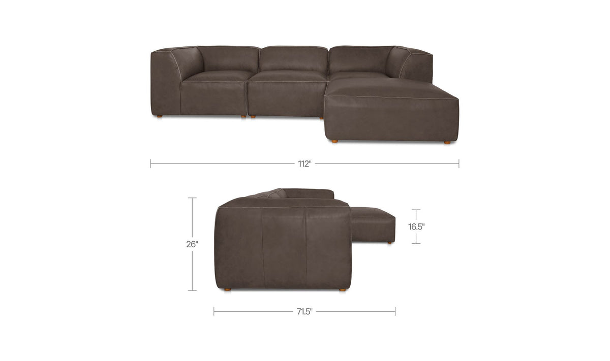 Slate Brown / Lounge / No Ottoman dimensions