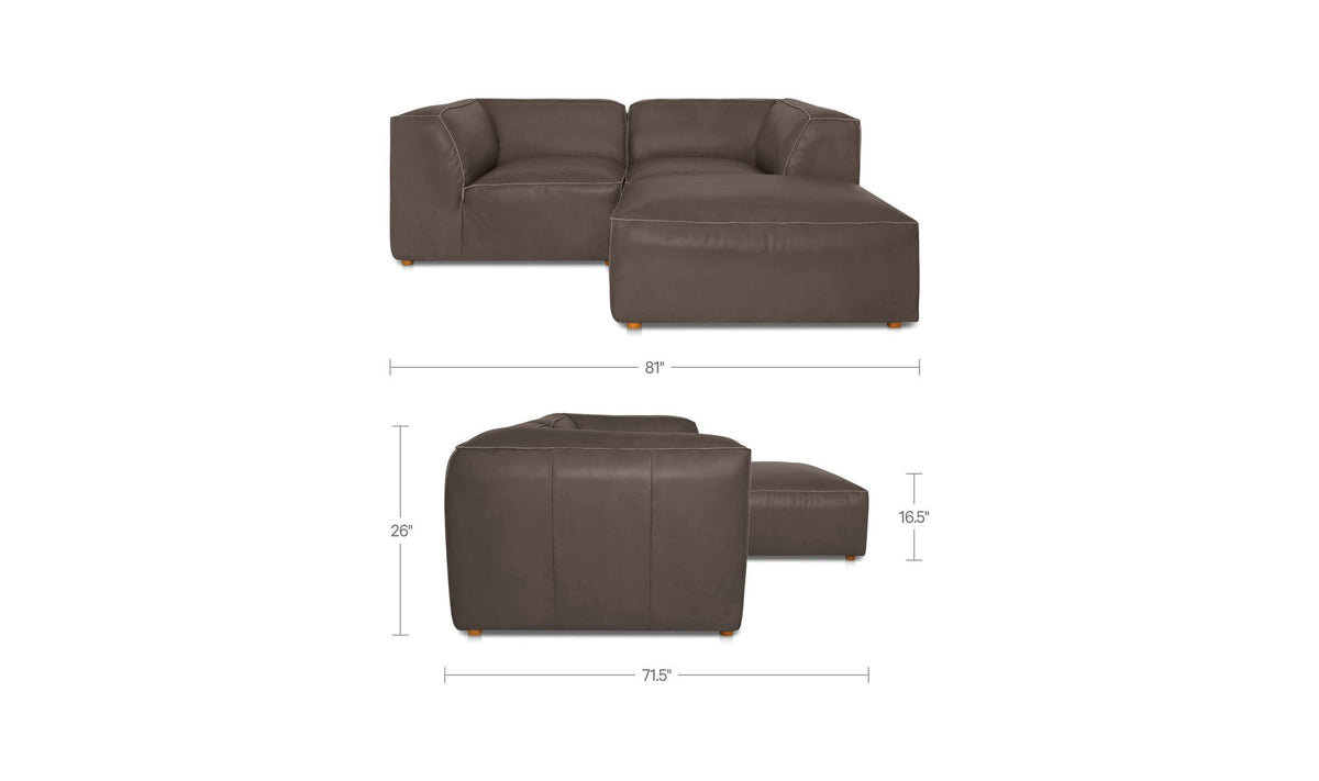 Slate Brown / Nook / No Ottoman dimensions