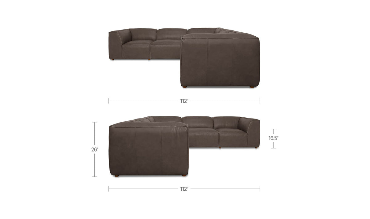 Slate Brown / Classic L / No Ottoman dimensions