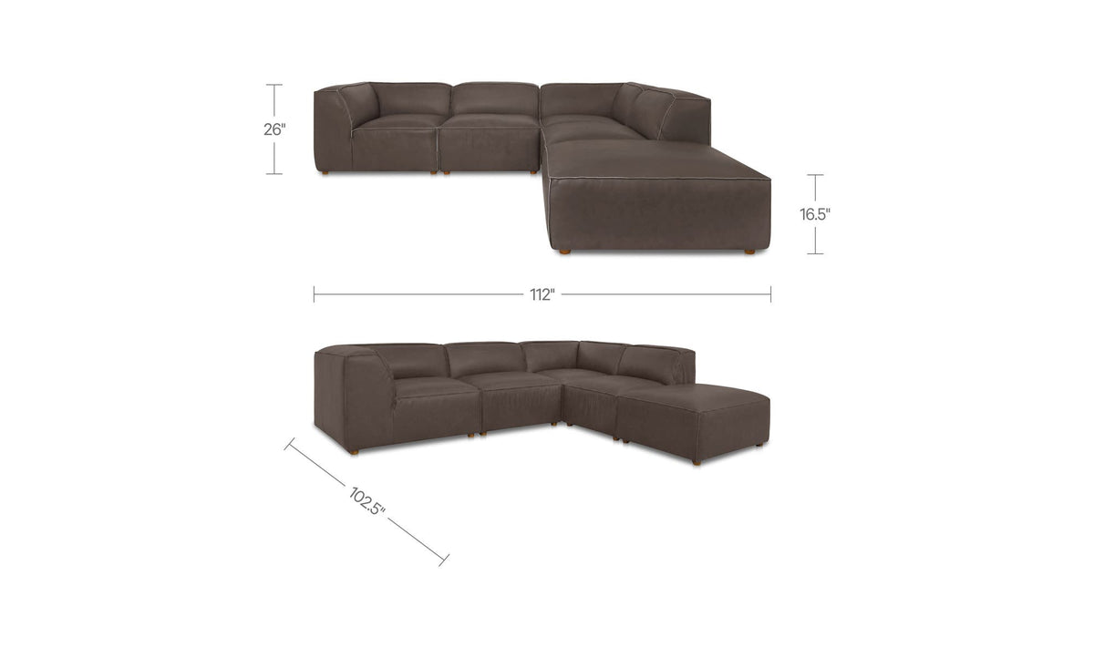 Slate Brown / Dream / No Ottoman dimensions
