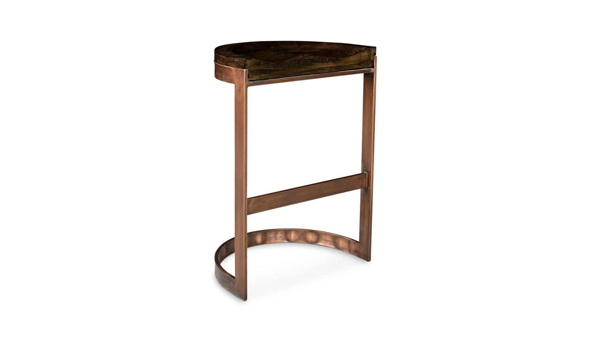 Bodrum Counter Stool in Grey, solid mango detail