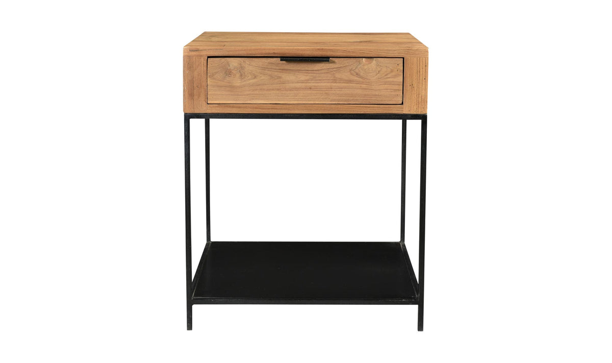 Jura Side Table in Natural — solid teak, 20" × 20"