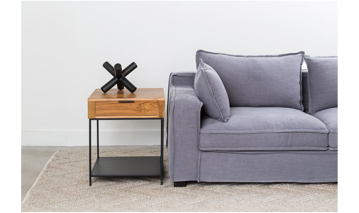 Jura Side Table in Natural — styled in a living room