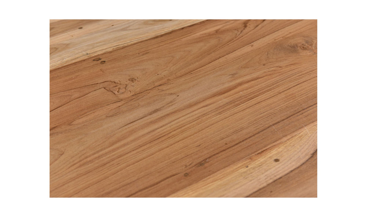 Jura Side Table in Natural — solid teak detail