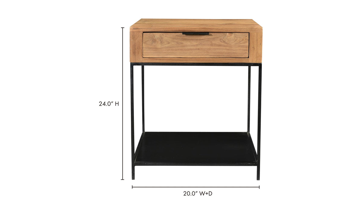 Jura Side Table in Natural — dimensions diagram, 20" × 20"