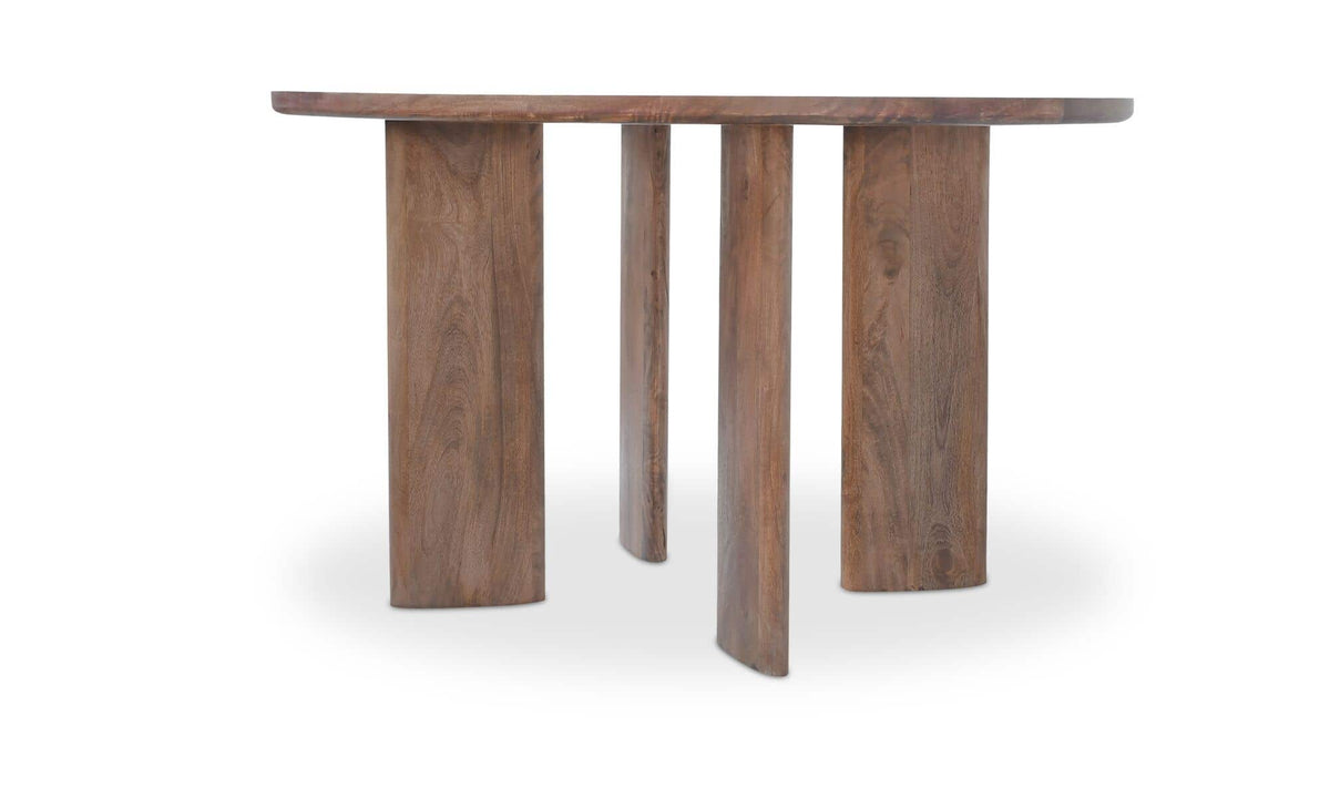 Levens Dining Table in Dark Brown, back view