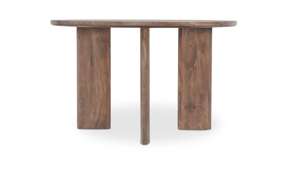 Levens Dining Table in Dark Brown, side profile, view 2
