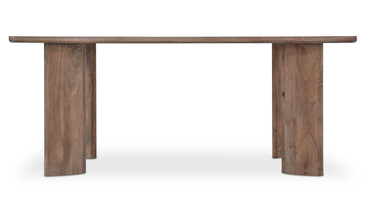 Levens Dining Table in Dark Brown, mango wood detail
