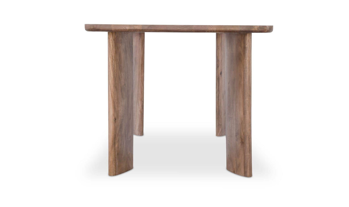Levens Dining Table in Dark Brown, side profile