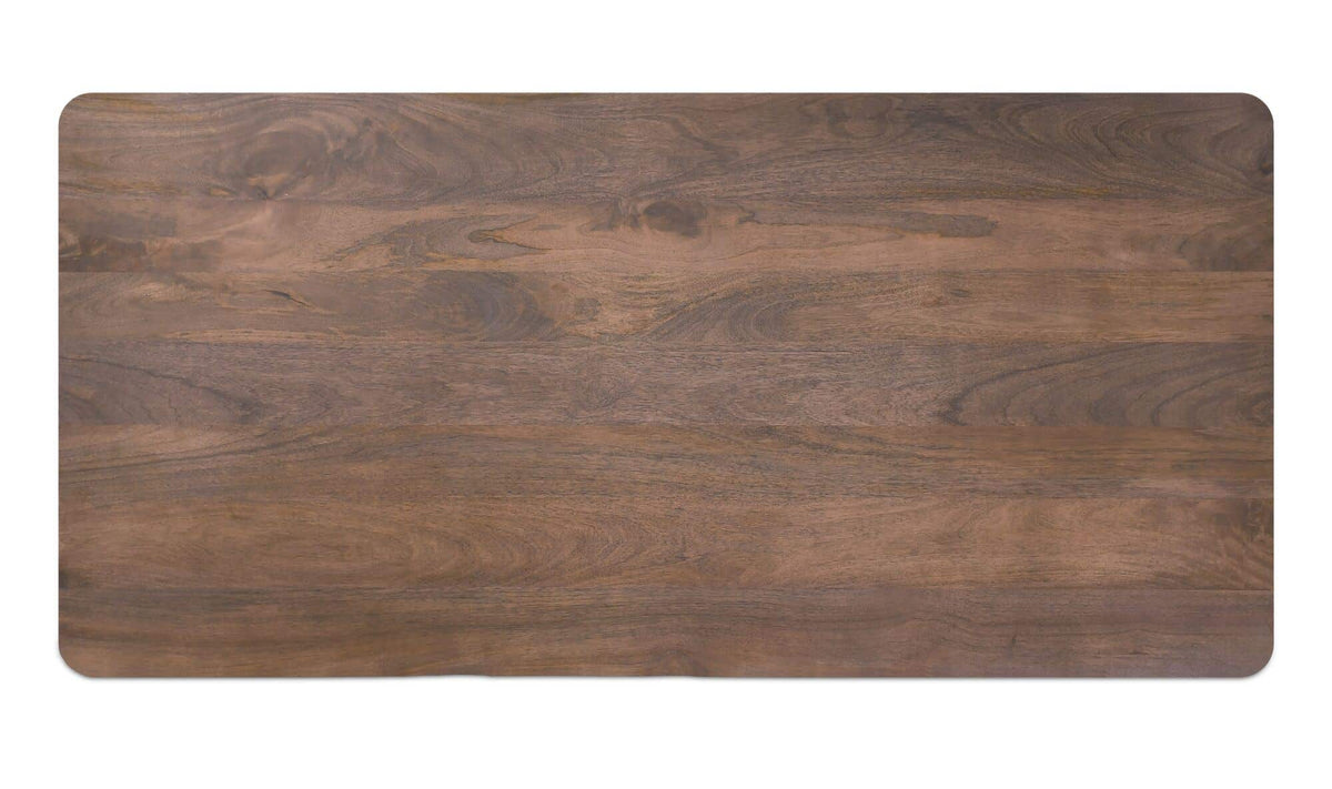 Levens Dining Table in Dark Brown, top view