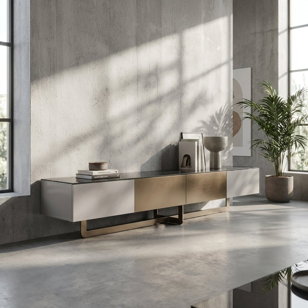 Drammen Brushed Metal Media Console - Altera