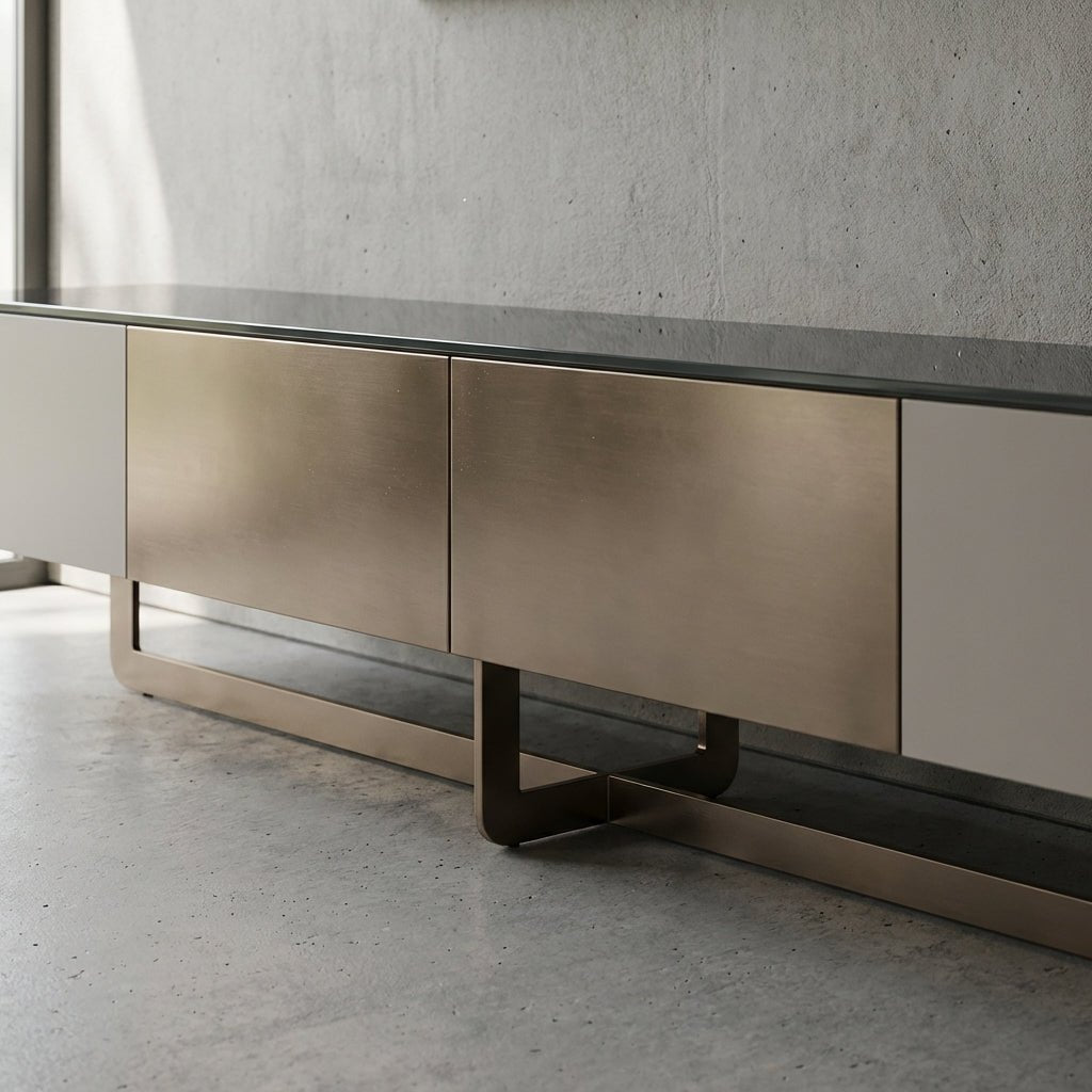 Drammen Brushed Metal Media Console - Altera