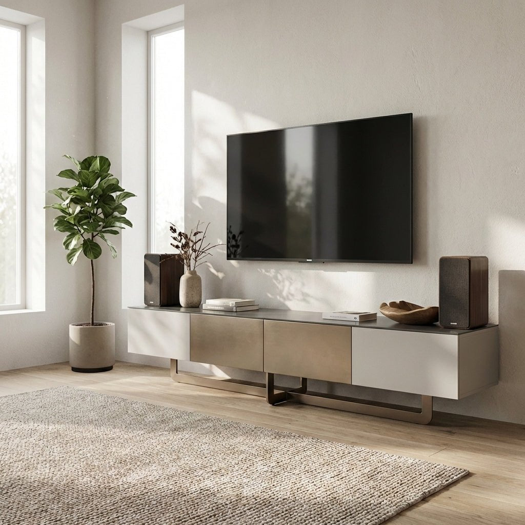 Drammen Brushed Metal Media Console - Altera