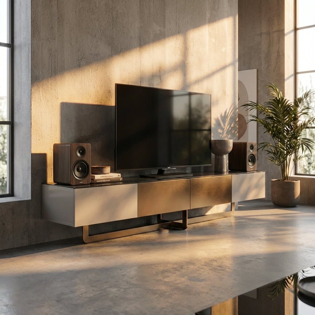 Drammen Brushed Metal Media Console - Altera