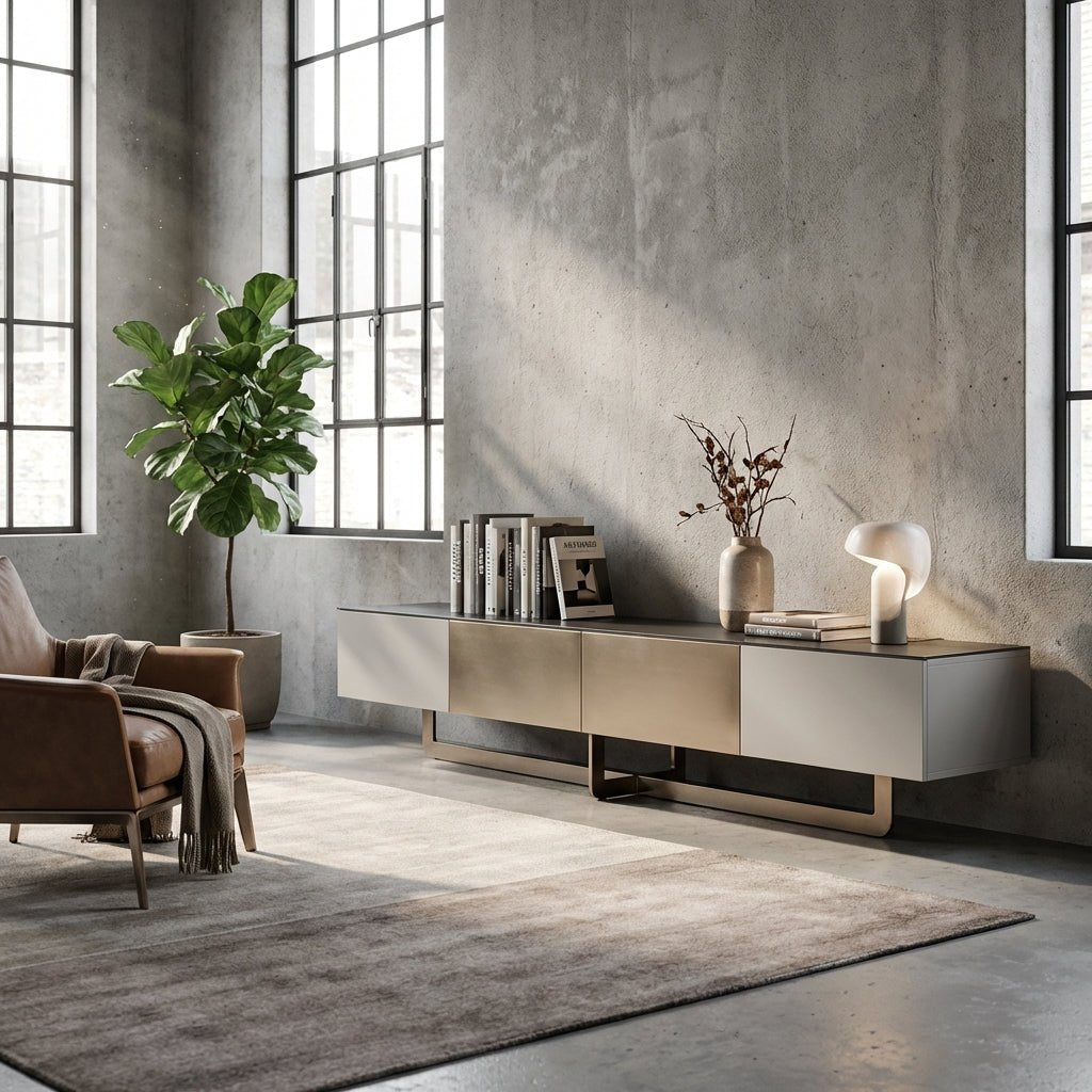 Drammen Brushed Metal Media Console - Altera