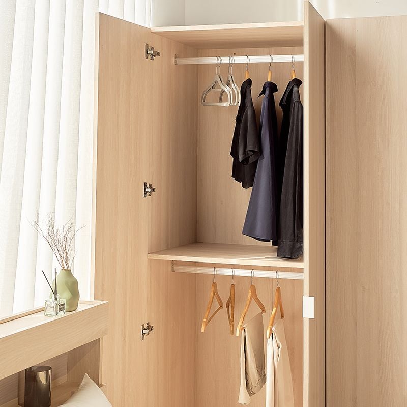 MOHO MONZA 4-Door Wooden Wardrobe 1.6m - Natural, Brown, White Wood Options