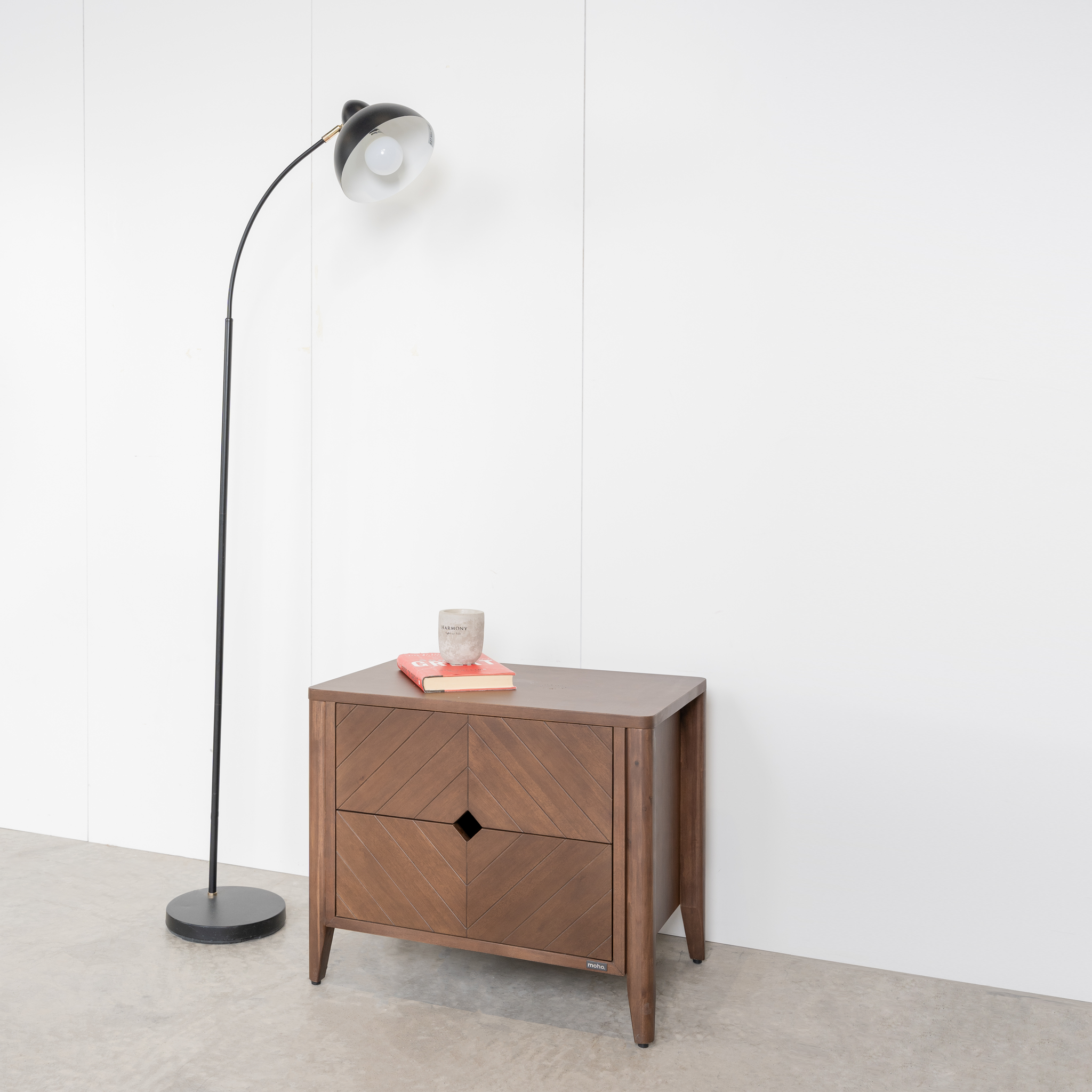 MOHO HOBRO 5-Piece Scandinavian Dark Brown Bedroom Furniture Set - Wood Veneer