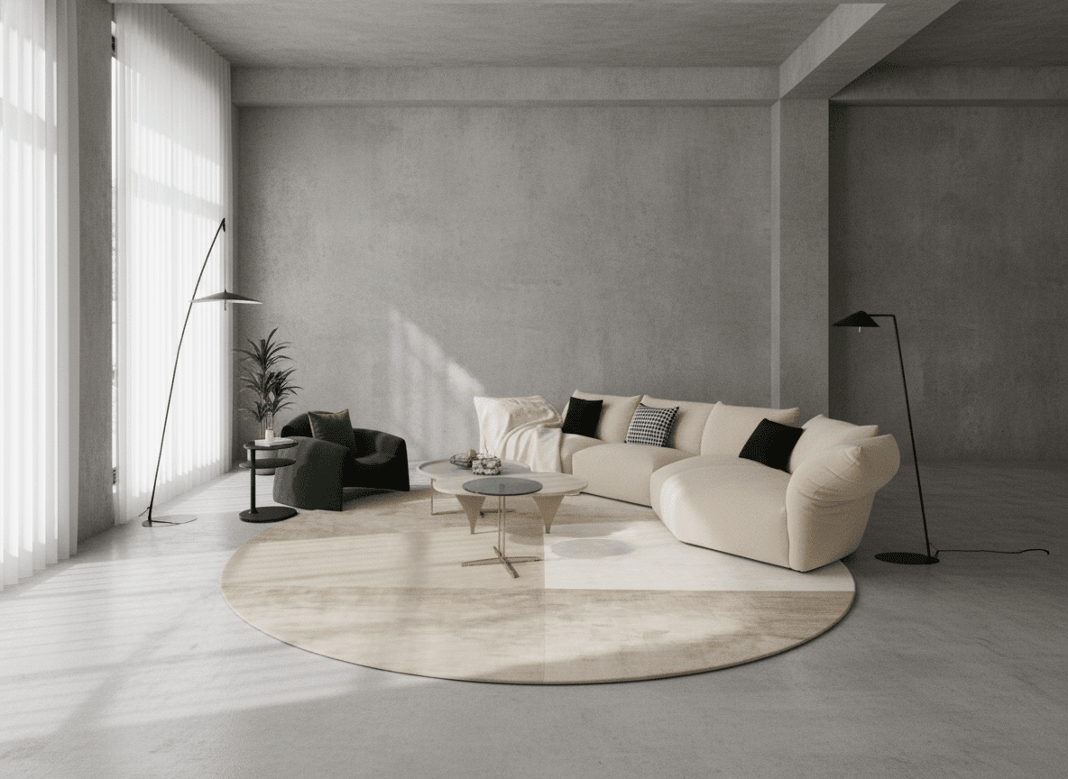 Earth - Tone Abstract Bamboo Silk Area Rug - Altera