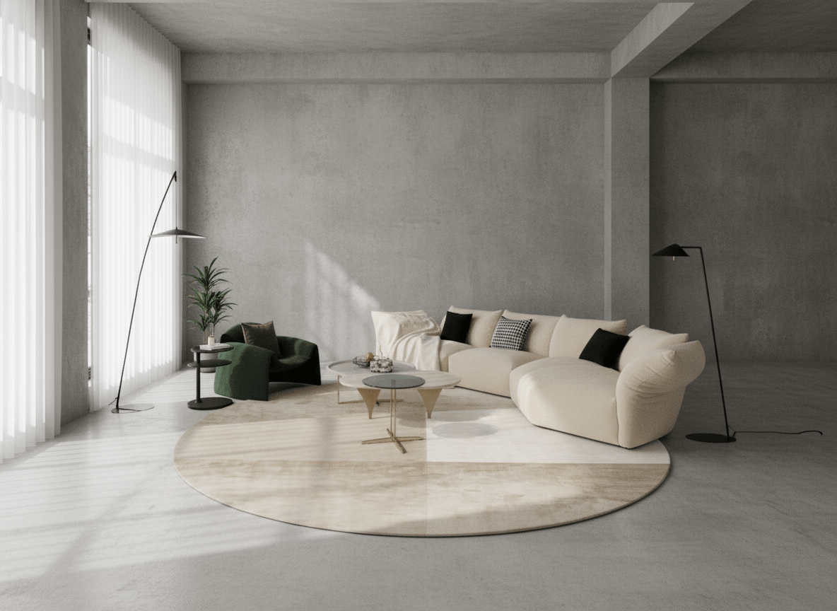 Earth - Tone Abstract Bamboo Silk Area Rug - Altera