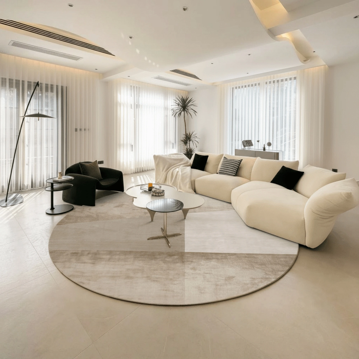 Earth - Tone Abstract Bamboo Silk Area Rug - Altera