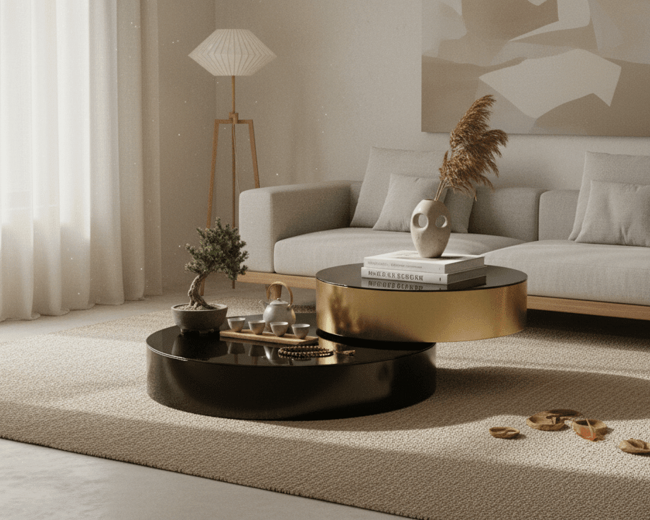 Eclipse Gold and Black Layered Coffee Table - Altera