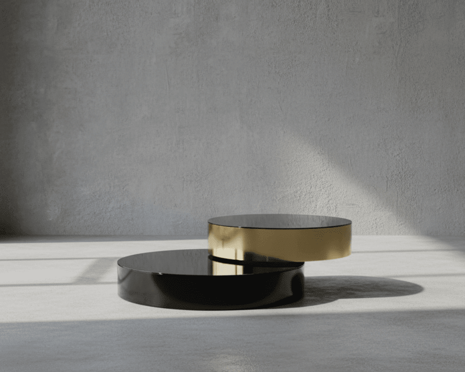 Eclipse Gold and Black Layered Coffee Table - Altera