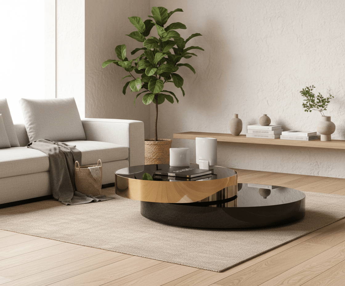 Eclipse Gold and Black Layered Coffee Table - Altera