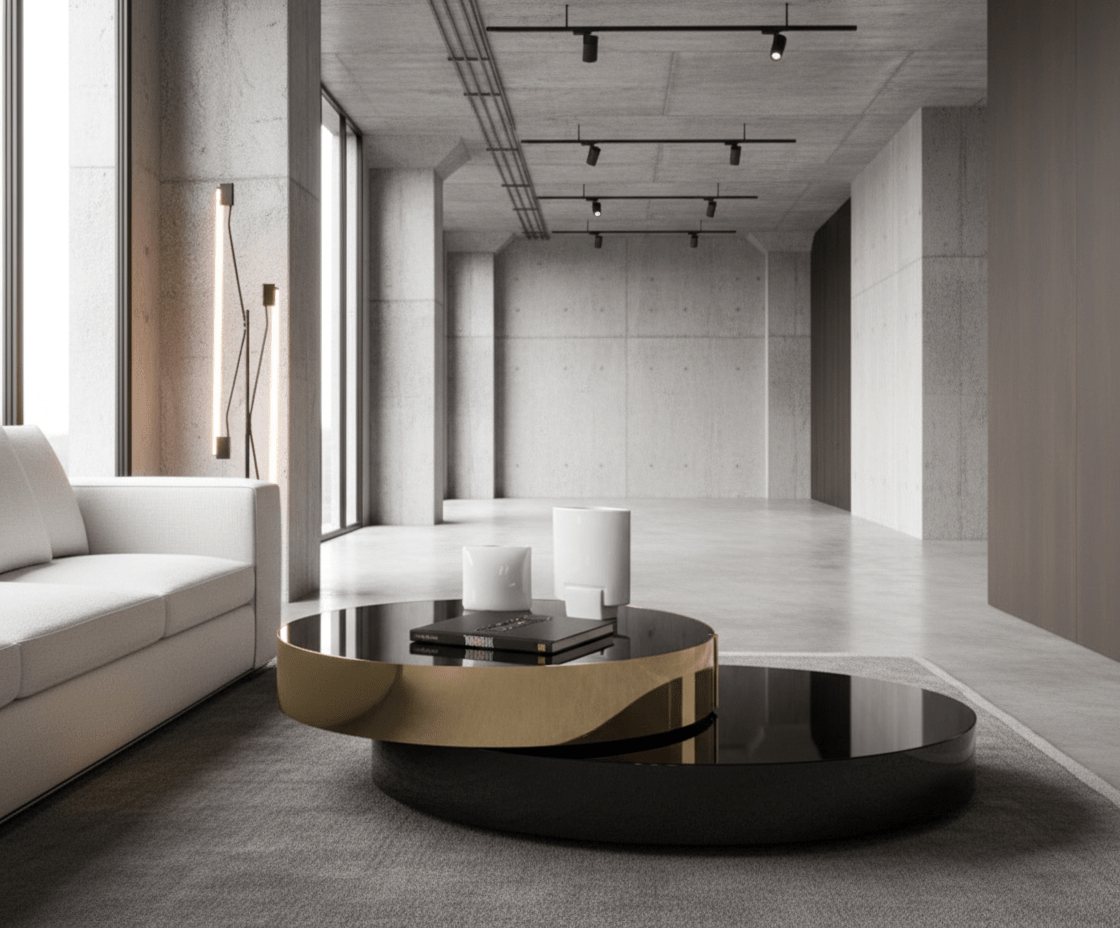 Eclipse Gold and Black Layered Coffee Table - Altera