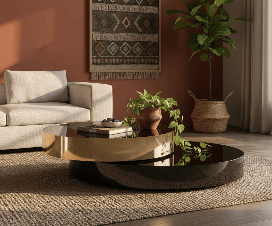 Eclipse Gold and Black Layered Coffee Table - Altera